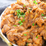 Ranch Style Baked Beans are a savory dish. Enjoy as a smokey side dish or a stand alone savory meal.
