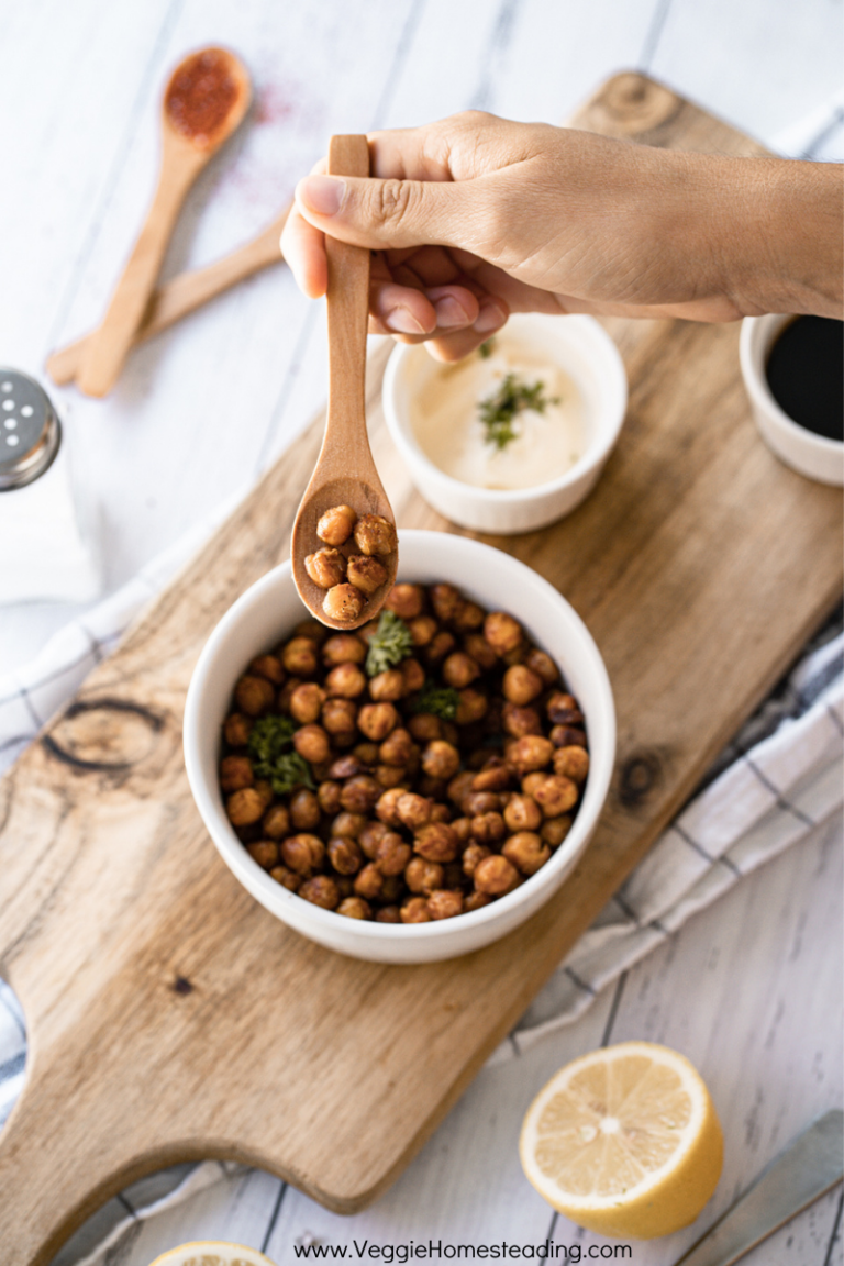 This recipe for Crunchy Chickpeas is a delicious and satisfying snack that is full of protein and fiber, with a rich, smoky flavor and a tangy finish from the lemon juice.