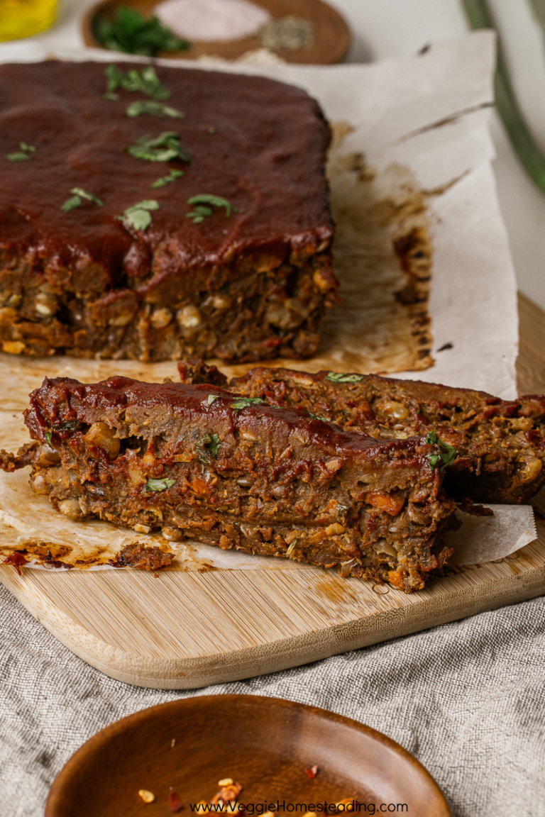 This recipe for Lentil Meatloaf is a delicious and healthy plant-based alternative to traditional meatloaf, with lentils, walnuts, and spices combined in a flavorful and satisfying loaf.