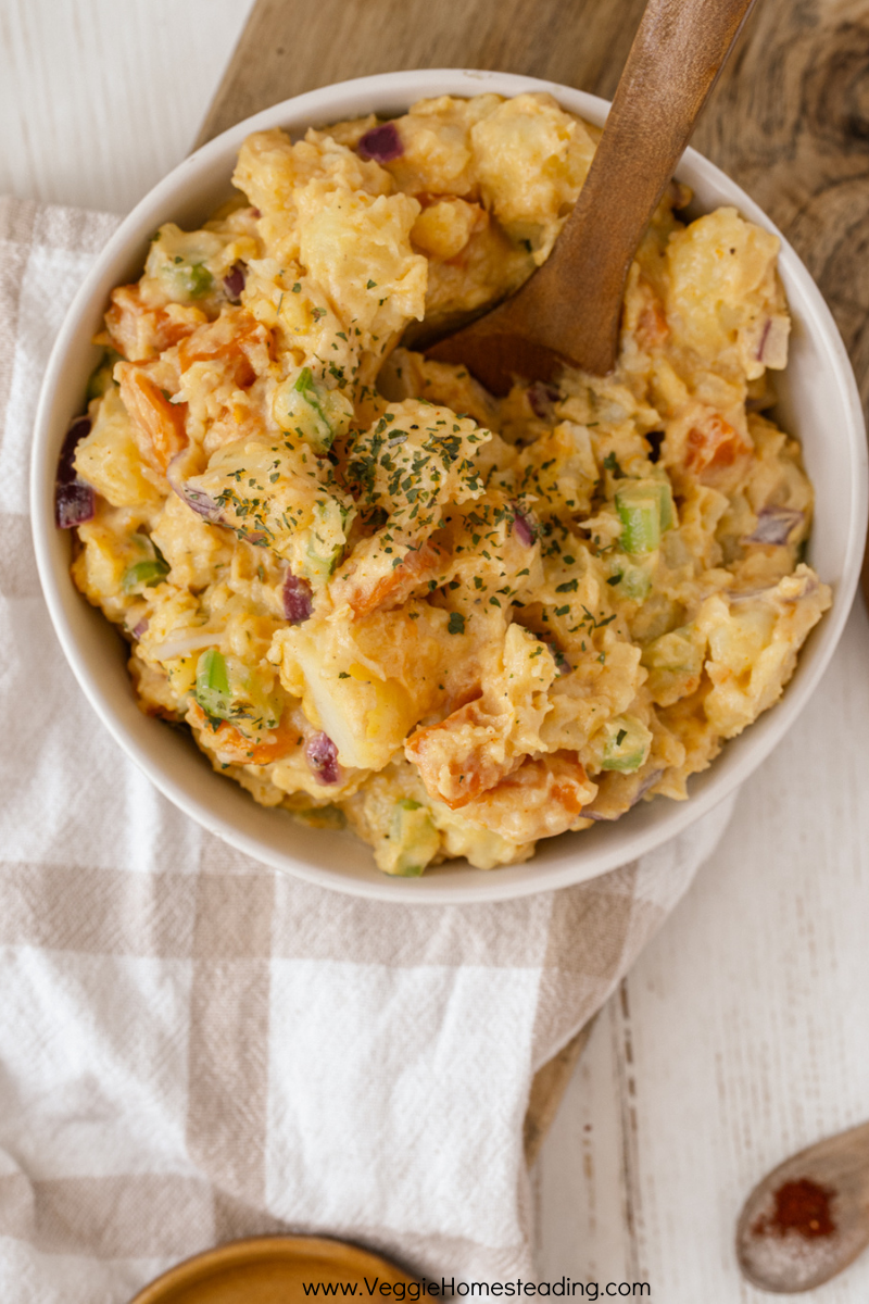 This easy vegan potato salad recipe is a delicious and healthy twist on a classic summer dish.