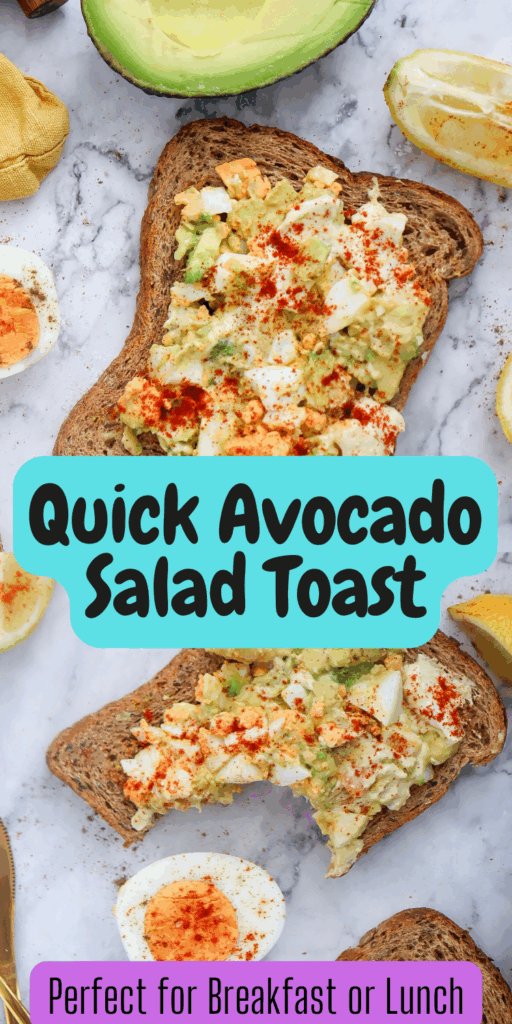 Close-up of avocado egg toast topped with smoked paprika and fresh herbs.